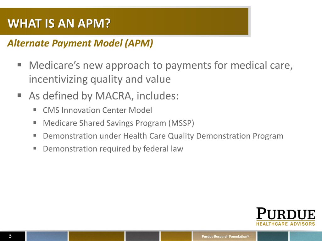 Alternate Payment Model APM WHAT IS AN APM Alternate Payment